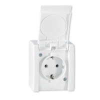 Prikljucnica dvopolna OG plast. IP54 16A 250V bela 201 Aling