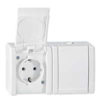 Prikljucnica dvopolna dvostruka OG IP44 16A plast. bela 242.00 Aling Power line