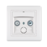 Prikljucnica antenska TV/FM prolazna <5dB bela 612P.000 Aling Prestige Line