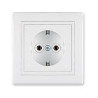 Prikljucnica dvopolna 16A/250V~ sa plasticnim jezgrom BELA 630.000 Aling Prestige Line