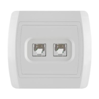 Telefonska priključnica RJ12 6/4 sa dva modula 623K  14.01.072 STATUS METALKA