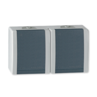 242.1A Priključnica dvop. POWER dvostr. plast. NF stand. IP44, SIVA ANTRACIT ALING CONEL POWER LINE