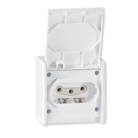 Prikljucnica tropolna OG IP44 16A bela 2431.00 POLIKARBONAT jezgro Aling Power line